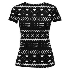 This Tribal Women T-shirt features an authentic African black and white print, perfect for adding a unique touch to any outfit. Made with high-quality material, it offers comfortable wear and stylish design for the modern woman. Celebrate cultural diversity with this one-of-a-kind T-shirt. Product Features Please Compare your Measurements To our Size Chart This T-shirt is Designed for fashionable women. Made from 5.47 Oz. 100% polyester. Double-needle hemmed sleeves and bottom. Vivid print that Indoor Outdoor Bathroom, Outdoor Bathrooms, Cultural Diversity, Black And White Print, Canvas Decor, Skirt Leggings, Women T Shirt, Stylish Design, Modern Woman