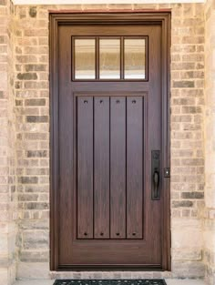 Herringbone Barn Door, Interior Glass Door, Craftsman Front Door, Craftsman Front Doors, Wood Front Entry Doors, Craftsman Style Doors, Front Door Lighting, Glass Door Design, Front Entry Door