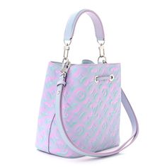 This is an authentic LOUIS VUITTON Empreinte Monogram Summer Stardust Neonoe BB in Lilas. This pre-owned luxury bucket bag is part of the Louis Vuitton Summer 2022 “Summer Stardust” collection. This limited-edition tote is crafted of sprayed Louis Vuitton monogram embossed calf leather in glimmering tones of lila and blue. The bag features an adjustable leather shoulder strap with polished silver hardware and a matching top cinch-cord. This opens the bag to a light blue microfiber interior with a partitioned pocket. The Louis Vuitton Neonoe BB can be carried by hand, in the crook of the arm, over the shoulder with the strap or as a crossbody bag. Louis Vuitton Denim Bag, Louis Vuitton Noe Bag, Louis Vuitton Neonoe, Louis Vuitton Crossbody Bag, Louis Vuitton Crossbody, Louis Vuitton Empreinte, Mini Pouches, Lv Monogram, Louis Vuitton Shoulder Bag