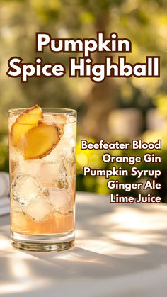 Pumpkin Spice Highball Ginger Ale Drinks, Pumpkin Syrup, Pumpkin Ale, Ginger Slice