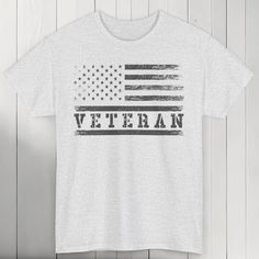 Celebrate and honor our heroes with this classic Veteran Shirt! Whether you're looking for the perfect gift for Veterans Day or a special retirement gift for an army veteran, this shirt delivers style, comfort, and a sense of pride. Made from 100% ethically sourced US cotton, this medium-weight shirt (5.3 oz/yd²) ensures year-round comfort while standing up to everyday wear. Featuring a timeless crew neckline and a relaxed fit, it's perfect for casual or semi-formal occasions. ✔️ Perfect gift fo Papa T Shirt, Veterans Day Gifts, Gifts For Veterans, Army Veteran, Gifts Fo, American Flag Shirt, Patriotic Gifts, Retirement Gift, Flag Shirt