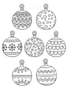 christmas ornament coloring pages for kids to print out and color on the page