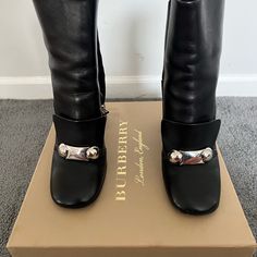 Burberry Runaway Brabant High Boots / Black / Eu 38 / Box And Dust Bag Included. Worn Once. Burberry Black, Burberry Shoes, Boots Black, High Boots, Black Boots, Bootie Boots, Burberry, Dust Bag, Ankle Boots