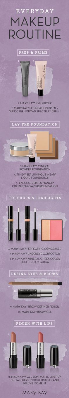 Our go-to Mary Kay makeup routine, everyday! Discover some everyday must-haves, from skincare prep to finishing touches. | Mary Kay Mary Kay Inc, Mary Kay Marketing, Mary Kay Cosmetics