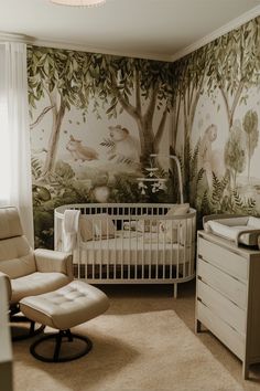 Best Gender Neutral Nursery Themes Boy Nursery Mural, Forest Boy Nursery, Nursery Forest Theme