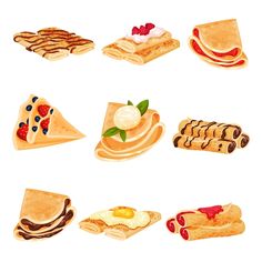 an illustration of different types of breads and pastries