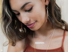 Embrace the subtle charm of our meticulously handcrafted Layered Mini Bar Necklace—an embodiment of understated elegance and timeless sophistication. Crafted with care by our skilled artisans, this empowering piece of jewelry is designed with a touch of magic, capturing attention with just the right amount of allure. Crafted from fine metal, this necklace features a slender width of 1/8", providing a barely-there feel against your skin. The delicate hand-hammered texture adds a unique charm, enh Hammered Necklace, Necklace Layering, Metal Necklace, Medallion Necklace, Wide Band Rings, Necklace Minimalist, Layered Jewelry, Layering Necklace, Mini Bar