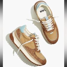 Brand New Madewell Kickoff Trainer Sneakers In Spot Dot Calf Hair And Nubuck. Never Been Worn. Women Size 5 Chelsea Boots Mens, Leopard Print Sneakers, Round Toe Sneakers, Cute Sneakers, Madewell Shoes, Chelsea Boots Men, Trainer Sneakers, Leather Clutch Bags, Best Sneakers