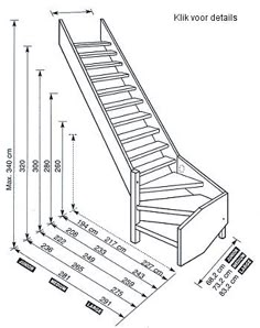 a drawing of a stair bed with measurements