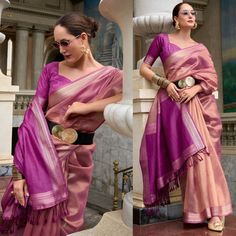 Elevate your style with our Handloom Tissue Saree, a delicate blend of tradition and contemporary elegance. Woven with fine threads that shimmer like liquid gold or silver, this saree offers a lightweight, ethereal drape that is perfect for festive occasions. The intricate craftsmanship and subtle sheen of the tissue fabric make it a statement piece that radiates grace and charm --------------------------------- S A R E E ● D E T A I L S --------------------------------- ● Fall and Edging : Done ● Tassel : See in Option ● Petticoat : On request Extra Charges ● Drapping Saree (Ready to wear) : On Request Extra Charges ● Blouse : Matching Unstitched Piece (See in option) ● Occasion : Wedding, Party, Festive, Function ● Type: Bollywood ● Includes : 1 Saree, 1 Blouse Piece ● Saree length : 5.5 Designer Cotton Silk Pre-draped Saree With Border, Elegant Cotton Silk Pre-draped Saree With Border, Festive Slub Silk Blouse Piece With Border, Pre-draped Cotton Silk Saree With Border For Wedding, Anarkali Tissue Silk Saree With Border, Anarkali Saree With Border In Tissue Silk, Tussar Silk Pre-draped Saree With Border, Festive Tissue Silk Saree With Border, Tissue Silk Traditional Wear With Border For Eid