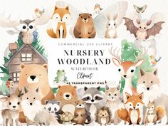 the nursery woodland animals are grouped together