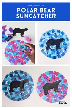 paper plate polar bear suncather craft for kids to make with construction paper and glue