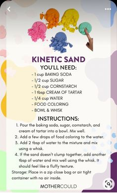 the instructions for how to make an ice cream cone sand recipe with pictures on it