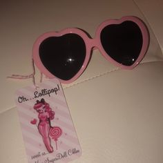 Oh Lolli New With Tags Pink Sunglasses Heart Shaped Frames Uv Protection Cute Glass Sunglasses For Gift, Cute Glass Sunglasses As Gift, Valentine's Day Casual Party Sunglasses, Cute Party Sunglasses With Heart Print, Cute Heart Print Sunglasses For Party, Fun Party Sunglasses With Heart Print, Fun Heart Print Party Sunglasses, Heart-shaped Sunglasses With Tinted Lenses As Gift, Heart-shaped Pink Sunglasses As Gift