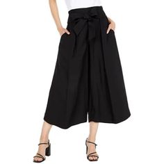 Nwt Vince Black Belted Palazzo Culotte Pants. High Waisted, Sash Belt, Paper Bag Waist, Invisible Back Zipper, Wide Leg With Single Pressed Pleats, Size 2. Measurements Approx: Waist: 13” Rise: 12.5” Length: 33” Inseam: 21” Comes From A Smoke Free/Pet Friendly Home. Fast Shipping-Same/Next Business Day. No Trades. Reasonable Offers Accepted-No Low Ball Offers. Bundle And Save! Follow Along @Thegetupcollective On Ig Chic Paperbag Waist Bottoms For Workwear, Chic Paperbag Waist Bottoms For Office, Chic Workwear Bottoms With Tie Waist, Chic Tie Waist Bottoms For Workwear, Chic Paperbag Waist Bottoms With Tie, Elegant Office Bottoms With Paperbag Waist, Chic High-waisted Tie Waist Pants, Chic High Waist Culottes For Evening, Elegant Paperbag Waist Office Bottoms