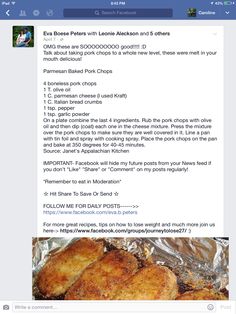 the facebook page is shown with an image of fish on foil and texting about it