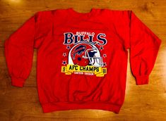 Vintage 1988 Buffalo Bills Crewneck Sweatshirt jersey super bowl thurman thomas xxv xxvi xxvii xxviii afc champs champions lesean mccoy by BroadwayVintageLLC on Etsy