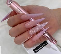 Lavender Nails Acrylic, Ombré Stiletto Nails, Nails Bling, Instagram Code, Acrylic Nails Nude, Opal Nails, Lavender Nails