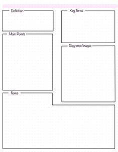 a blank paper with three sections labeled in the center and two lines on each side