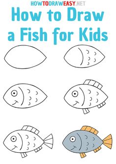 how to draw a fish for kids with the title, how to draw a fish for kids