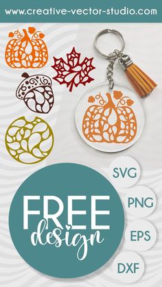 the free keychain is designed to look like pumpkins