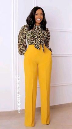 Cute Professional Outfits, Interview Outfits, Fashionable Work Outfit, 2piece Outfits, Cute Work Outfits, Corporate Chic, Corporate Attire, Professional Outfits Women, Yellow Pants