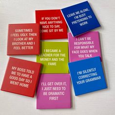 Ceramic Funny Coasters - Lyla's: Clothing, Decor & More - Plano Boutique Funny Coasters Sayings, Feeling Ugly, Funny Coasters, The Fame, Becoming A Teacher, I'm Busy, Tristan Da Cunha, Stone Coasters, Congo Kinshasa