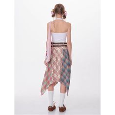 A patchwork skirt that combines fabrics with different check patterns. A pink item that gives a romantic and cute impression. An original silhouette with longer left and right lengths. Wear it with a casual yet sophisticated lightness. 
 
 Size 
 
 S size 
 
 Total length: 70cm 
 Waist: 66cm 
 
 M size 
 
 Total length: 71cm 
 Waist: 70cm 
 
 L size 
 
 Total length: 72cm 
 Waist: 74cm 
 
 
 
 Material 
 
 cotton 
 Polyester 
 
 
 
 Model worn 
 
 Wearing size 
 
 S size 
 
 Model dimensions Types Of Plaid, Y2k Long Skirt, Skirt With Belt, Skirts Women, Patchwork Skirt, Long Skirts For Women, Long Skirts, Hem Skirt, Asymmetrical Skirt