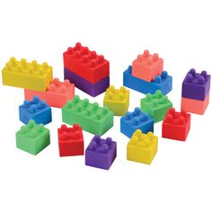 Block Mania Eraser (pack of 18) - Party Themes Interlocking Bricks, School Supplies List, School Supply, Toy Blocks, Erasers, Baby Games, Perfect Party, Pharmacy Gifts, Party Favor