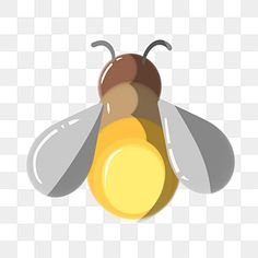 a bee that is sitting on top of a piece of yellow and brown material, transparent background