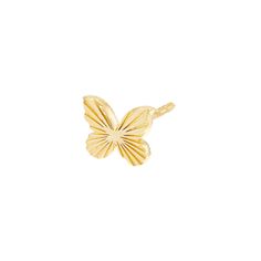 A sweet addition to your ear stack. Fluted butterfly stud earrings in 14K gold. Metal Color: Yellow Gold Closure: Post & Nut 14k Yellow Gold Earrings With Butterfly Charm, 14k Gold Butterfly Charm Earrings, 14k Gold Butterfly Earrings With Butterfly Charm, 14k Gold Butterfly Earrings With Charm, Dainty Yellow Gold Earrings With Butterfly Charm, Butterfly Stud Earrings, Preppy Jewelry, Ear Stack, Butterfly Earrings Stud