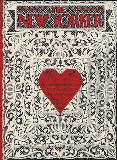 the new york times magazine cover with a red heart on white lace and black border