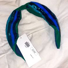 Navy, Cerulean Blue, Light Blue And Green Headband With Bow Knot In Center Headband With Bow, Green Headband, Cerulean Blue, Bow Knot, Blue And Green, Blue Light, Knot, Color Blue, Light Blue