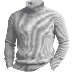 Season:Winter,Fall; Fabric:Acrylic; Sleeve Length:Long Sleeve; Look After Me:Wet and Dry Cleaning,Washable; Gender:Men's; Style:Keep Warm,Modern Contemporary; Elasticity:Stretchy; Occasion:Weekend,Going out,Daily Wear; Sweaters Type:Knit Sweater,Turtleneck Sweater,Pullover Sweater Jumper; Top Length:Regular; Fit Type:Regular Fit; Pattern:Plain; Design:Basic; Neckline:Turtleneck; Front page:FF; Listing Date:11/15/2023; Production mode:External procurement; Bust:; Length:; Shoulder Width:; Sleeve: Thick Warm Sweater For Winter, Solid Ribbed Winter Outerwear, Solid Ribbed Outerwear For Winter, Winter Solid Ribbed Polo Sweater, Winter Cable Knit Turtleneck, Fitted Acrylic Sweater For Winter, Winter Turtleneck Ribbed Polo Sweater, Winter Ribbed Turtleneck Polo Sweater, Solid Warm Sweater For Winter