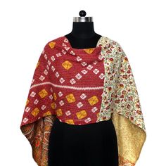 View Similar . My Store .    Vintage Kantha Scarf Handmade Cotton Reversible Indian Hand Stitched Bohemian Gypsy Fashion Headband Boho Stole Bandana Embroidered Dupatta Chunni Neck Wrap. Dimension: 18 X 72 Inches, (45.7 X 182.9 cm) Weight: 0.15 kg, 0.331 lbs (approx.) Item Code: FE_Q420 This Vintage Kantha Scarf is made of Cotton Fabric. It has two layers of fabric stitched together with number of small and delicate fine Kantha stitches also known as Kantha Work. This scarf is 100% Organic and e Bohemian Scarves, Scarf Handmade, Bohemian Handmade, Head Wrap Scarf, Embroidered Dupatta, Kantha Work, Boho Headband, Fashion Scarf, Women Shawl