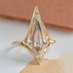 Kite Diamond Ring, Ilona Core, Fantasy Rings Magic, Kite Cut Engagement Ring, Kite Cut Ring, Kite Engagement Ring, When Worlds Collide, Solid Opal Ring, Engagement Wishes