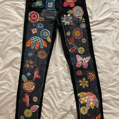 Patchwork jeans kantha patchwork Hippie Boho denim patch | Etsy Festival Patchwork Denim Jeans, Festival Denim Jeans With Patches, Multicolor Patchwork Jeans For Festival, Bohemian Denim Jeans With Patches, Multicolor Patchwork Denim Jeans, Multicolor Denim Jeans For Festivals, Bohemian Jeans With Patches For Festival, Bohemian Patched Jeans For Festival, Spring Festival Patchwork Jeans