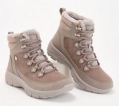 Weather the winter in a boot designed with your utmost comfort in mind. The lace-up style sets a soft pace for the season with a suede design, faux-fur lining and accents, and plenty of cushioning. From Martha Stewart x Skechers. Walking Boots Women, Winter Boots Women Snow, Old Granny, Japan Winter, Christmas Shopping List, Dress Better, Cold Weather Boots, Winter Fit, Christmas Idea