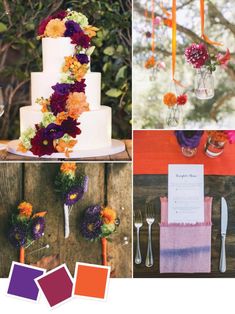 an instagram page with photos and text on the bottom right hand corner, below which is a collage of wedding colors you've never see