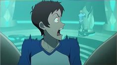 an animated image of a boy with his mouth wide open in front of another person