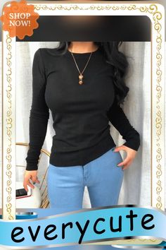 Female T-shirt Knitted Top White Shirt Strap Poleras Mujer De Moda Summer Polera Blanca Hot Casual Korean Style Women Trendy Solid Color Long Sleeve Crew Neck Top, Fitted Solid Color Top For Fall, Solid Color Fitted Top For Fall, Long Sleeve Solid Color Tops For Layering, Solid Color Long Sleeve Tops For Layering, Crew Neck Solid Color Blouse For Fall, Solid Color Crew Neck Blouse For Fall, Casual Fitted Long Sleeve Top, Stretch Crew Neck Knit Top