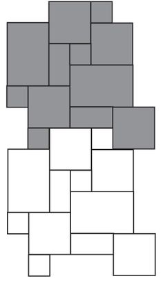 an abstract pattern with squares and rectangles in grey colors on a white background