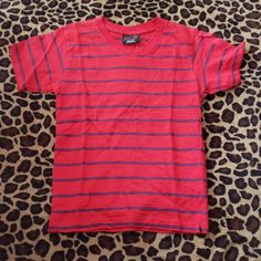 Quad Seven Tee Casual Striped Tops For School, Red Crew Neck Top For School, Red Cotton School T-shirt, Red Short Sleeve Tops For School, Red Short Sleeve T-shirt For School, Red Summer School Tops, Red Summer Tops For School, Quad, Kids Shirts