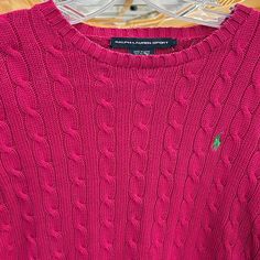 Hot Pink Never Worn 100% Cotton Ralph Lauren Sweater Ralph Lauren Casual Spring Sweater, Ralph Lauren Long Sleeve Sweater For Spring, Classic Ralph Lauren Sweater For Spring, Ralph Lauren Classic Spring Sweater, Red Ralph Lauren Sweater, Ralph Lauren Long Sleeve Spring Sweater, Ralph Lauren Pink Sweater, Fitted Pink Ralph Lauren Top, Ralph Lauren Pink Cardigan