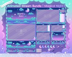 the animated steam bundle is shown in purple and blue tones with clouds, stars, and moon