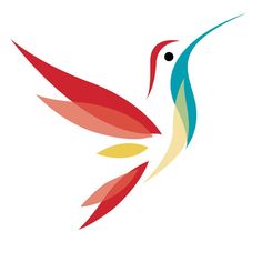 colorful hummingbird logo design on white background