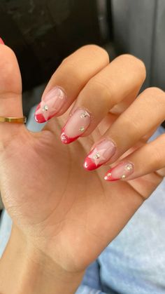 💅🏼 Pink Nails With Gold Flakes, Barcelona Nails, Pink Tip Nails, Punk Nails, Summery Nails, Simple Acrylic Nails, Glow Nails, Classy Acrylic Nails, Almond Acrylic Nails