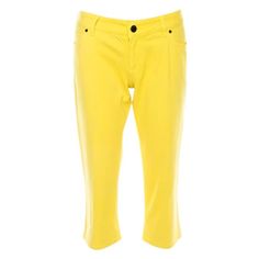 Gucci Yellow, Luxurious Wardrobe, Gucci Denim, Yellow Denim, Van Cleef And Arpels, Luxury Closet, Bright Yellow, Cropped Jeans, Brand Logo