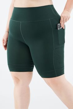 High-Waisted SculptKnit® Pocket Short Fabletics green female Activewear >> Womens >> Bottoms >> Leggings >> Capris plus Versatile Green Activewear For Loungewear, Versatile Green Sports Bottoms, Versatile Green Bottoms For Gym, Versatile Green Activewear With Pockets, Green Activewear For Gym With Elastic Waistband, Green Activewear With Elastic Waistband For Gym, Green Sporty Activewear With Pockets, Green Activewear With Elastic Waistband For Workout, Green Sports Bottoms With Ribbed Waistband