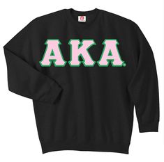 Alpha Kappa Alpha Sorority, Incorporated 3 Greek letter fleece hoodie. The twill letters are stitched onto the sweatshirt. This is a unisex cut sweatshirt. Cotton Sorority Sweatshirt For College, Alpha Kappa Alpha Clothing, Aka Apparel, Sorority Paraphernalia, Skee Wee, Aka Sorority, Phi Beta Sigma, Kappa Alpha Psi, Alpha Phi Alpha